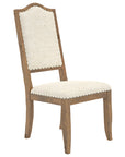 Oak Washed and Fabric TW with Antique Brass Nails | Canadel Champlain Dining Chair 315 | Valley Ridge Furniture