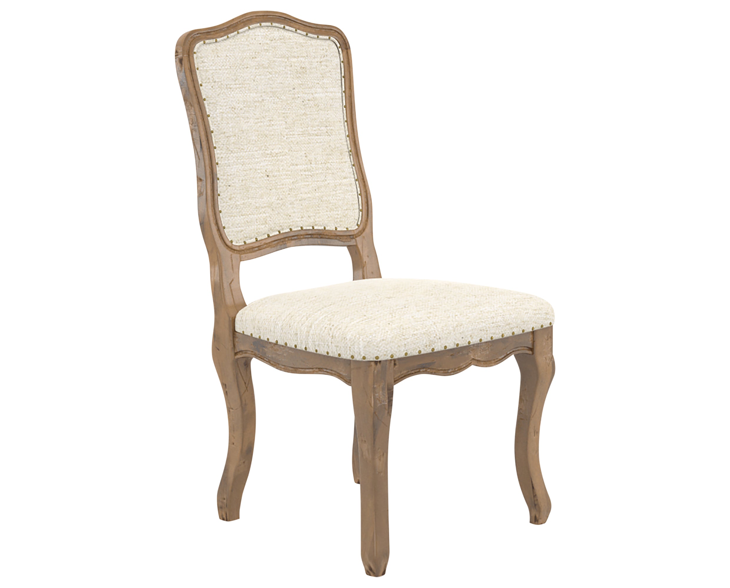 Oak Washed and Fabric TW with Antique Brass Nails | Canadel Champlain Dining Chair 316 | Valley Ridge Furniture