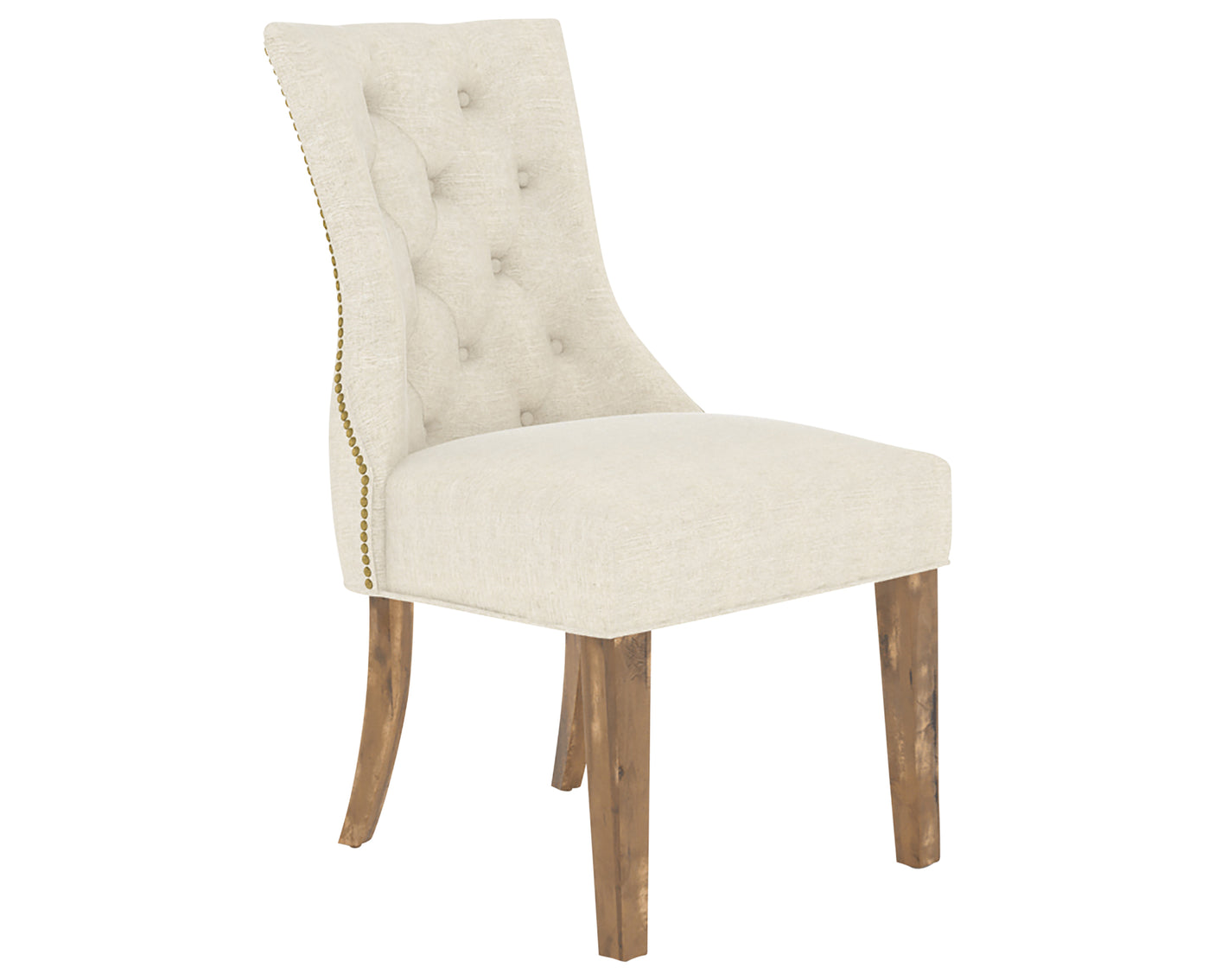 Oak Washed and Fabric TW with Antique Brass Nails | Canadel Champlain Dining Chair 317 | Valley Ridge Furniture