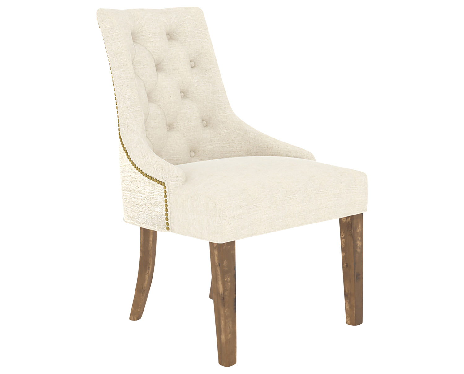 Oak Washed and Fabric TW with Antique Brass Nails | Canadel Champlain Dining Chair 318 | Valley Ridge Furniture