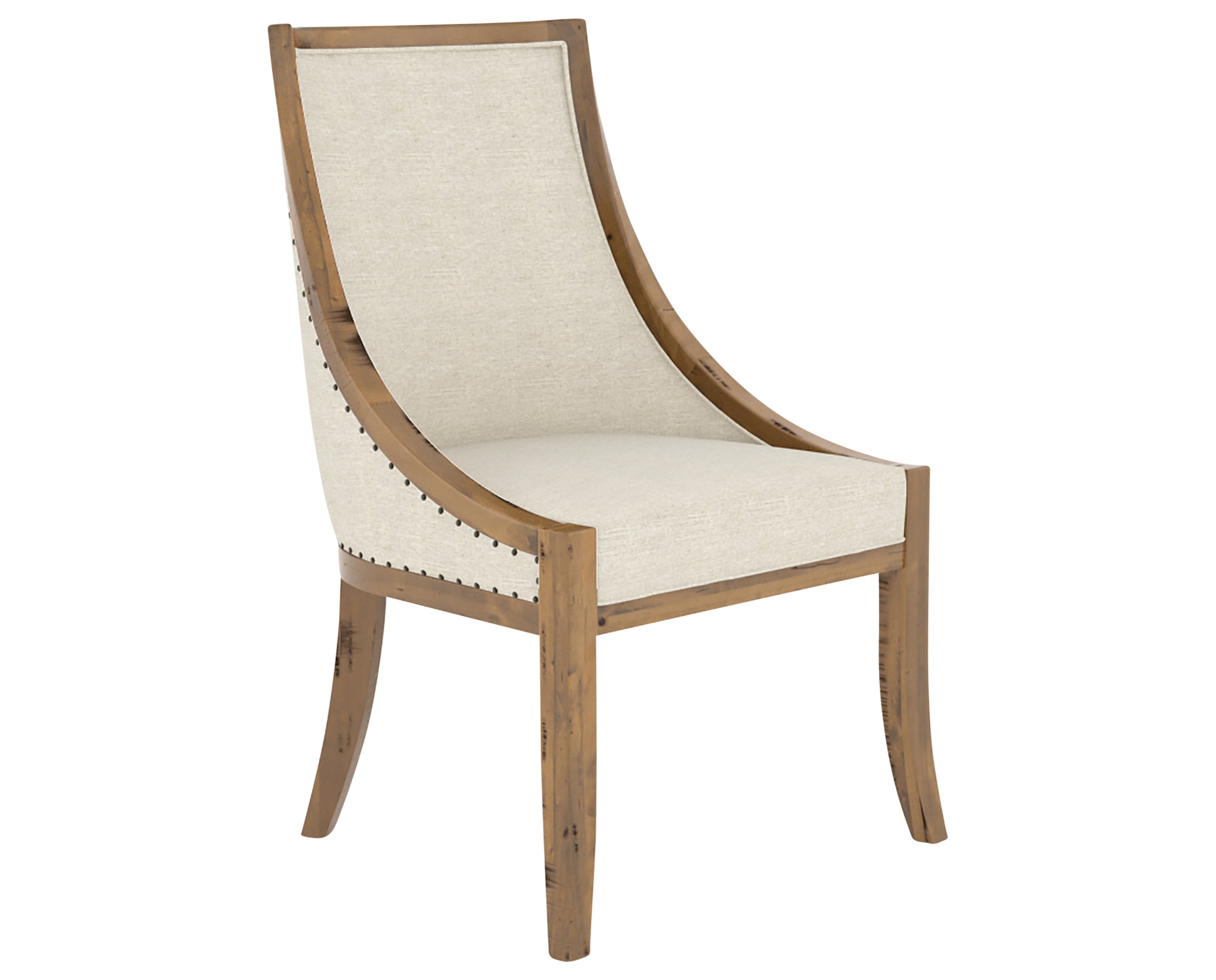 Oak Washed and Fabric TW with Antique Brass Nails | Canadel Champlain Dining Chair 319 | Valley Ridge Furniture