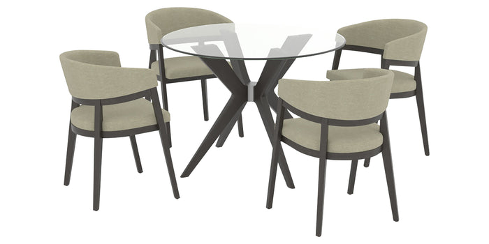 59 Davy's Grey with Matte Finish & Fabric TY | Canadel Downtown 4242 Dining Set - Floor Model | Valley Ridge Furniture