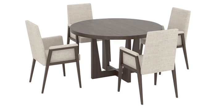 29 Hazelnut Washed with Matte Finish & Fabric AL | Canadel Modern 5454 Dining Set - Floor Model | Valley Ridge Furniture