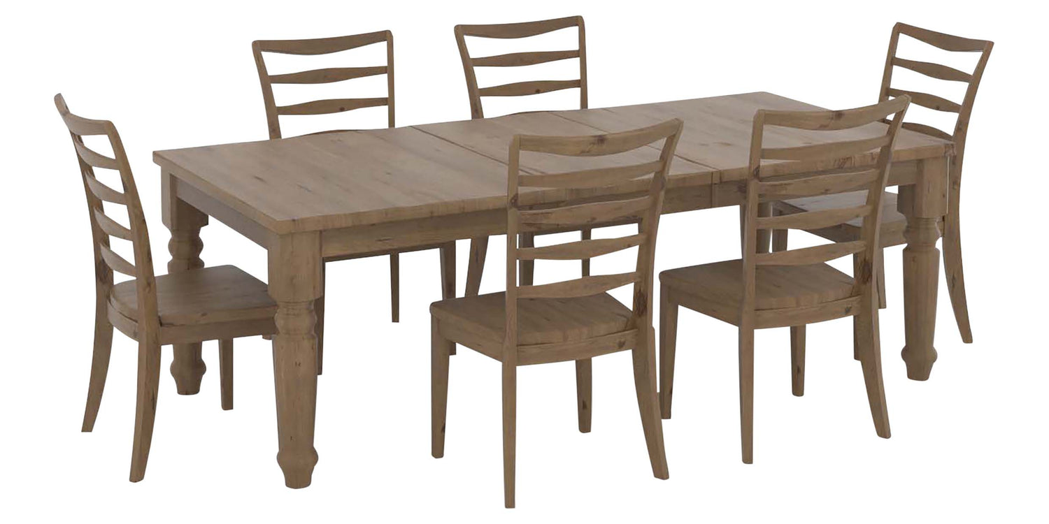 25 Pecan Washed with Distressed Finish | Canadel Champlain 4268 Dining Set - Floor Model | Valley Ridge Furniture