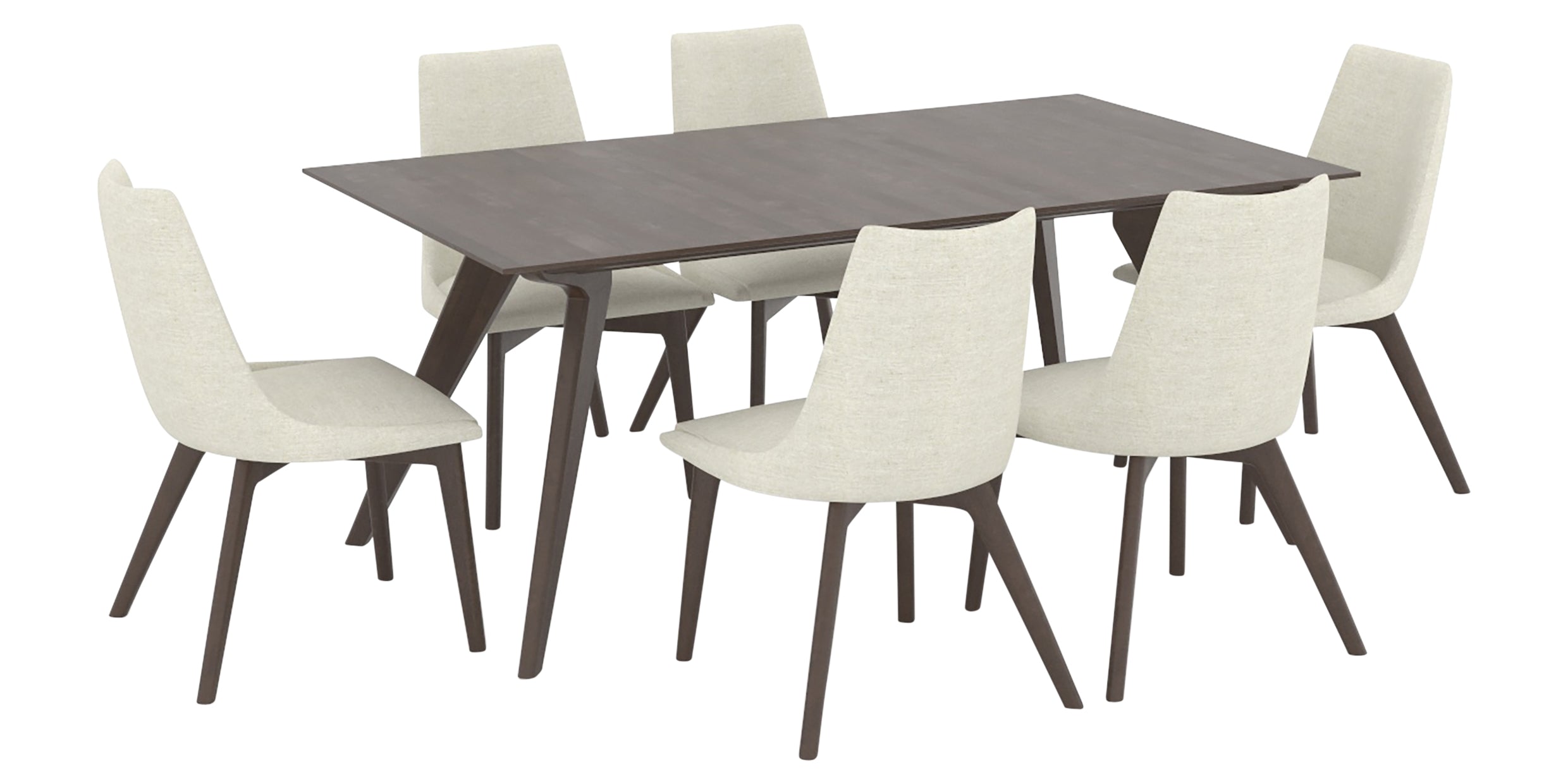 Hazelnut Washed Birch with Matte Finish and TW Fabric | Canadel Downtown 4072 Dining Set - Floor Model | Valley Ridge Furniture