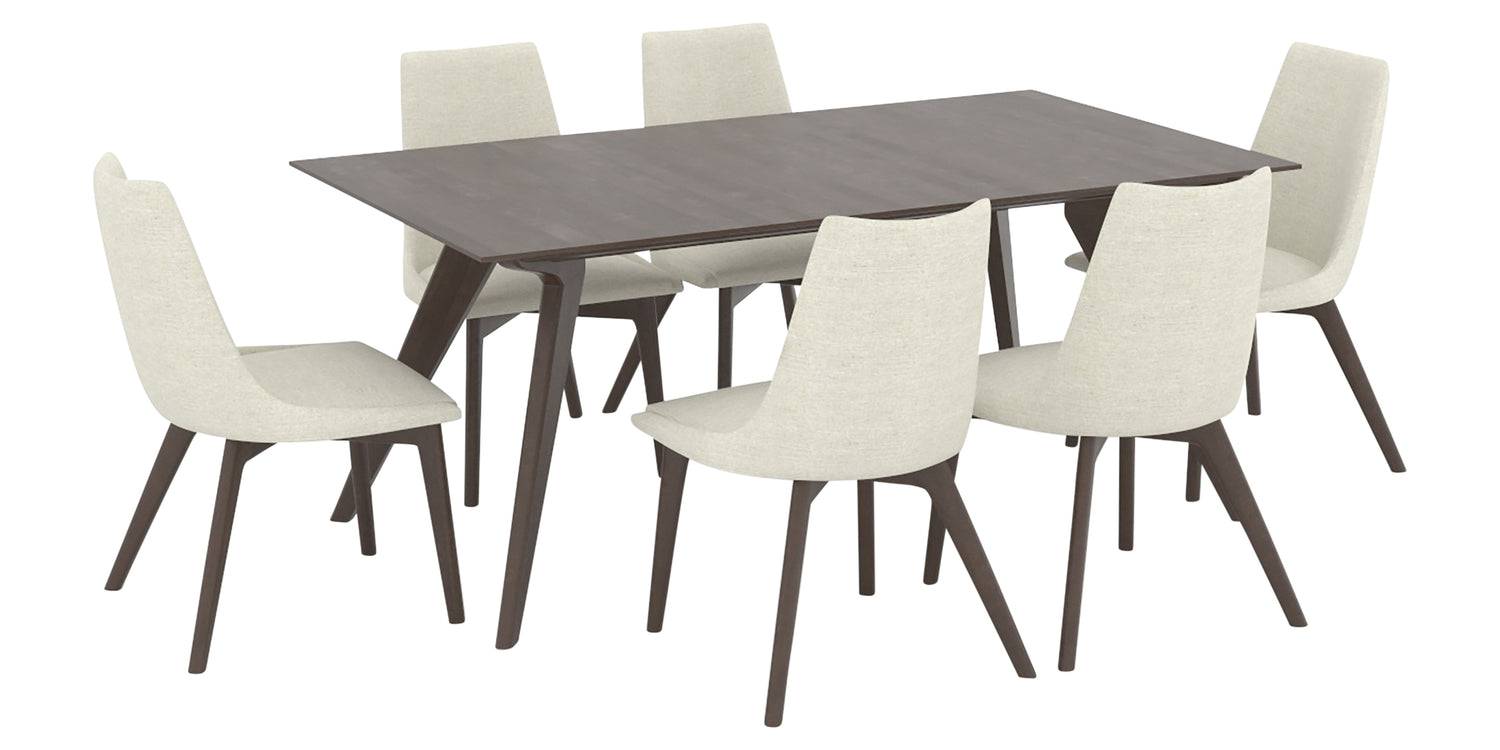 29 Hazelnut Washed with Matte Finish & Fabric TW | Canadel Downtown 4072 Dining Set - Floor Model | Valley Ridge Furniture