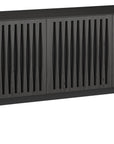 Charcoal Ash Veneer & Black Perforated Steel with Black Steel (Tempo) | BDI Elements 3 Door Storage Cabinet | Valley Ridge Furniture