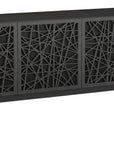 Charcoal Ash Veneer with Black Perforated Steel & Black Steel (Ricochet) | BDI Elements 4 Door Storage Cabinet | Valley Ridge Furniture