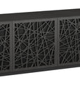 Charcoal Ash Veneer with Black Perforated Steel & Black Steel (Ricochet) | BDI Elements Media Chest | Valley Ridge Furniture