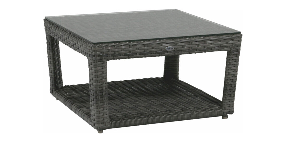 Coffee Table w/Clear Glass | Ratana Portfino Collection | Valley Ridge Furniture