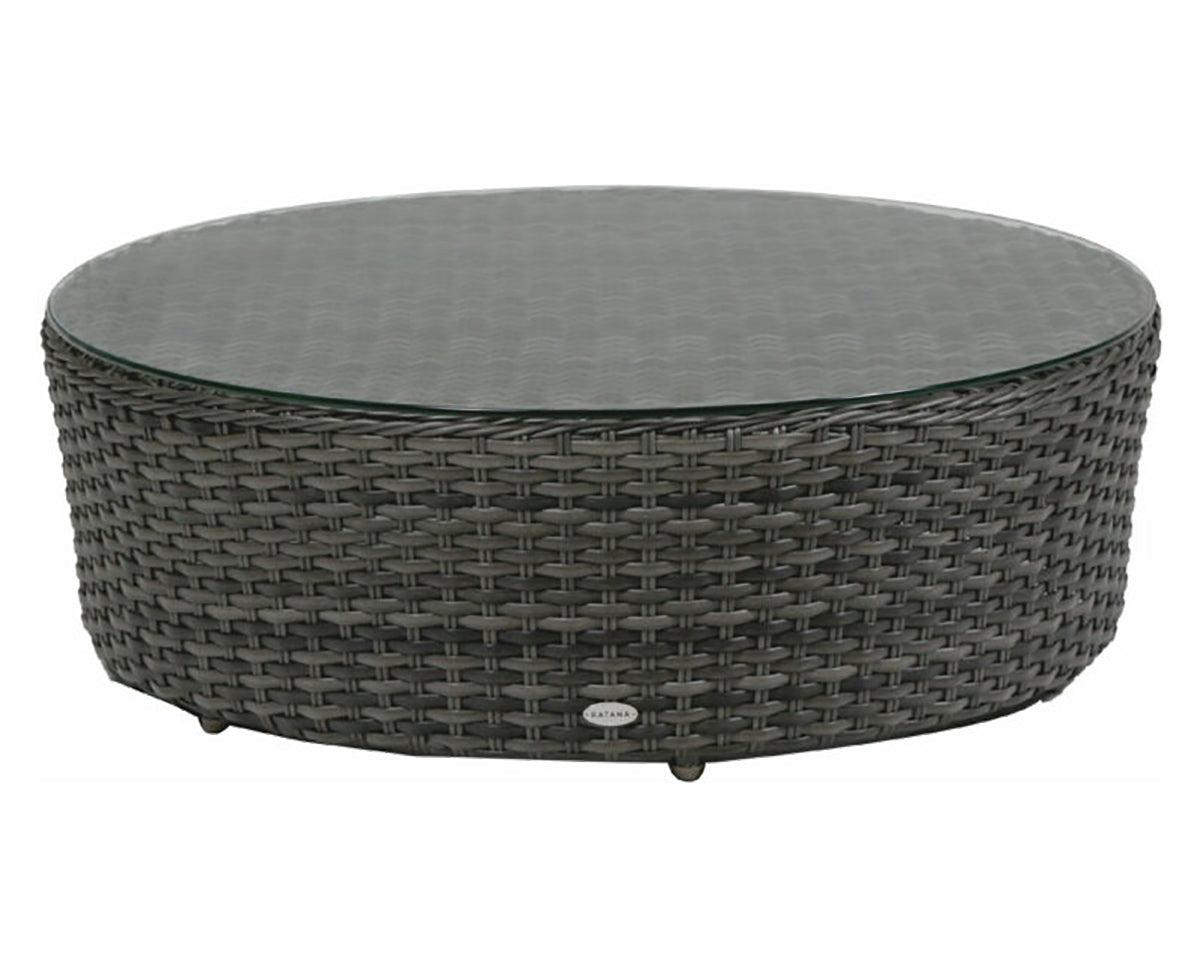 40in Round Coffee Table w/Clear Glass | Ratana Portfino Collection | Valley Ridge Furniture