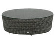 40in Round Coffee Table w/Clear Glass | Ratana Portfino Collection | Valley Ridge Furniture