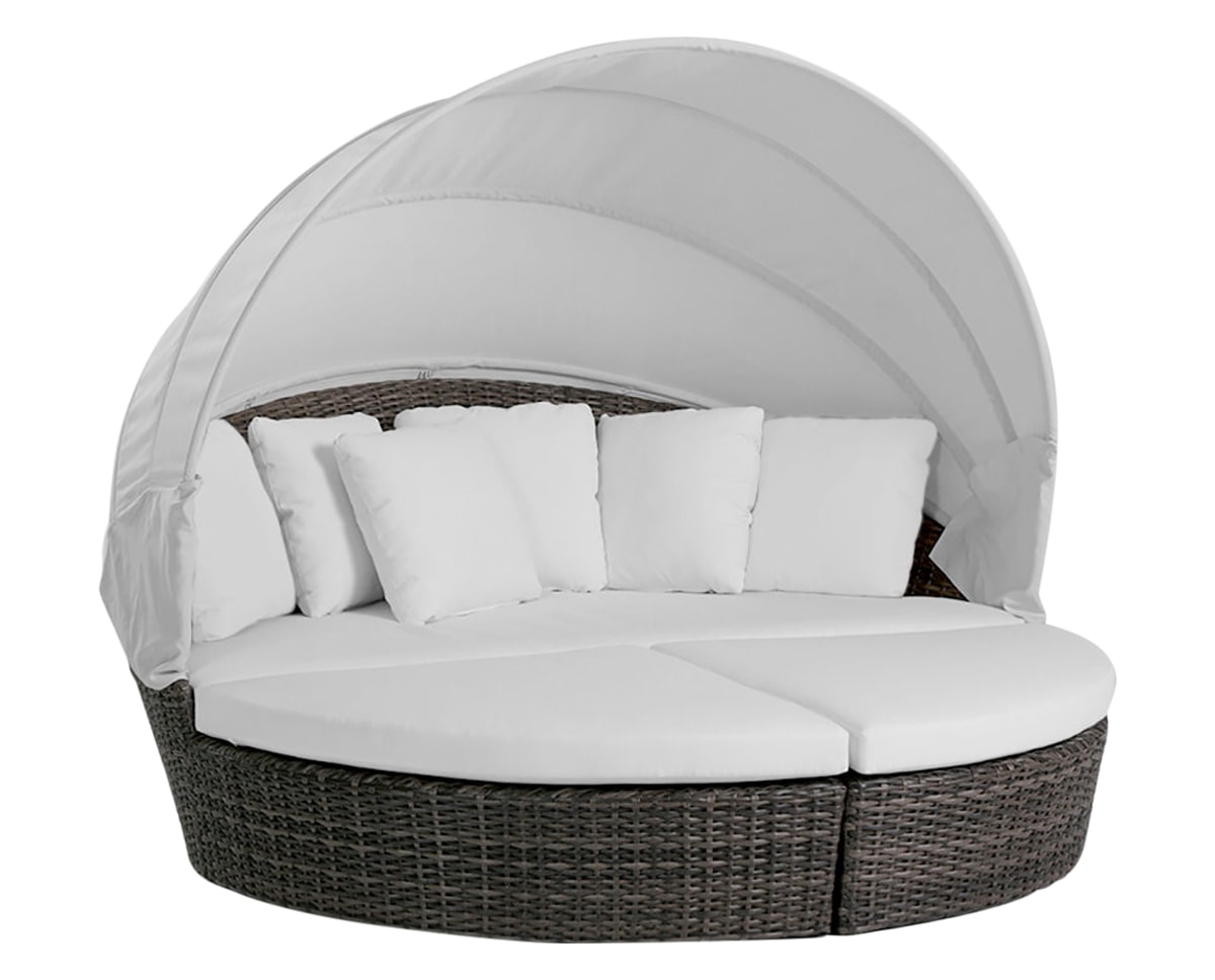 Round Daybed w/Sunbrella® Canopy | Ratana Coral Gables Collection | Valley Ridge Furniture