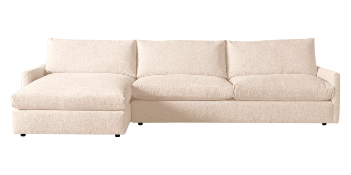Plush Fabric Ivory | Camden Sarah Sectional w/Chaise | Valley Ridge Furniture