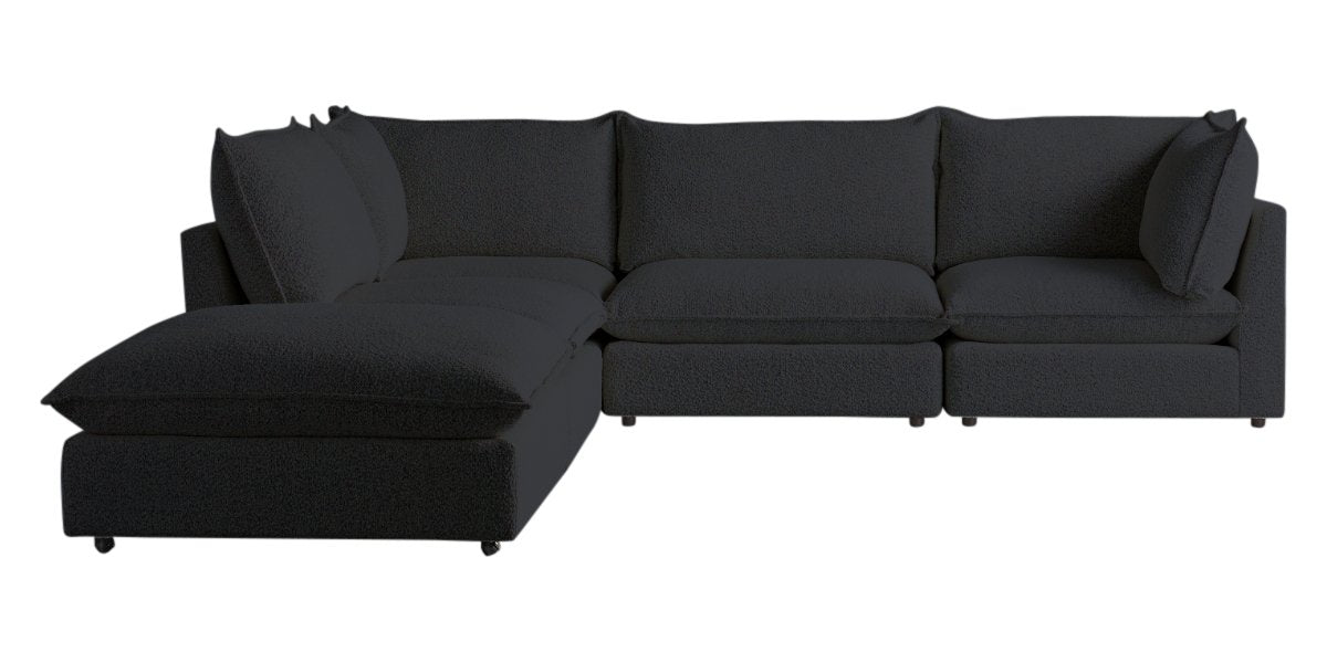 Burbank Fabric Charcoal | Camden Cameron 5-Piece Sectional | Valley Ridge Furniture