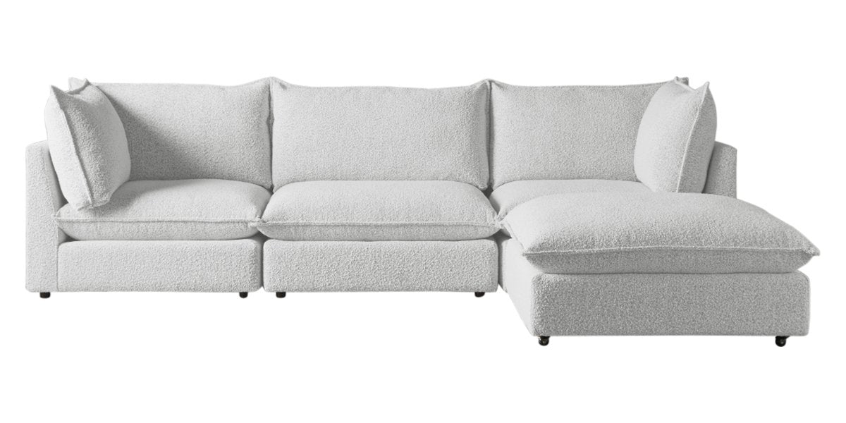 Burbank Fabric Pepper | Camden Cameron 4-Piece Sectional | Valley Ridge Furniture