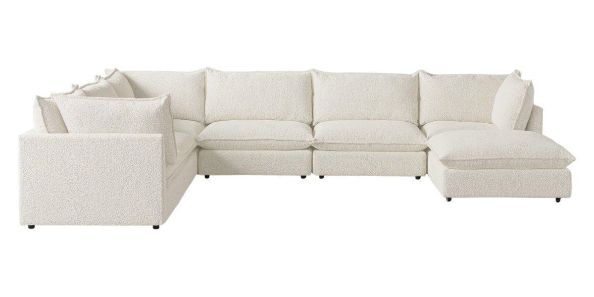 Burbank Fabric Cream | Camden Cameron 7-Piece Sectional | Valley Ridge Furniture