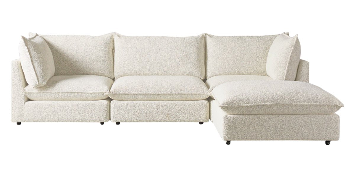 Burbank Fabric Cream | Camden Cameron 4-Piece Sectional | Valley Ridge Furniture