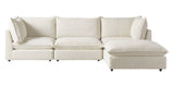 Burbank Fabric Cream | Camden Cameron 4-Piece Sectional | Valley Ridge Furniture