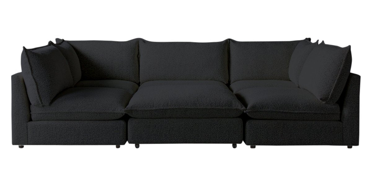 Burbank Fabric Charcoal | Camden Cameron 6-Piece Pit Sectional | Valley Ridge Furniture