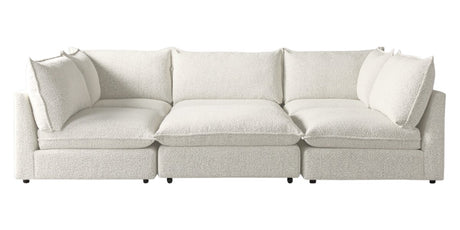 Burbank Fabric Cream | Camden Cameron 6-Piece Pit Sectional | Valley Ridge Furniture