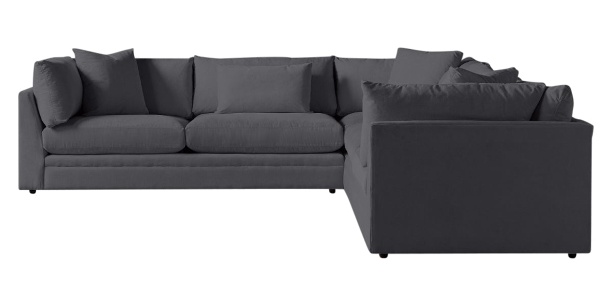 Vertual Fabric Charcoal | Camden Axel 3-Piece Sectional | Valley Ridge Furniture