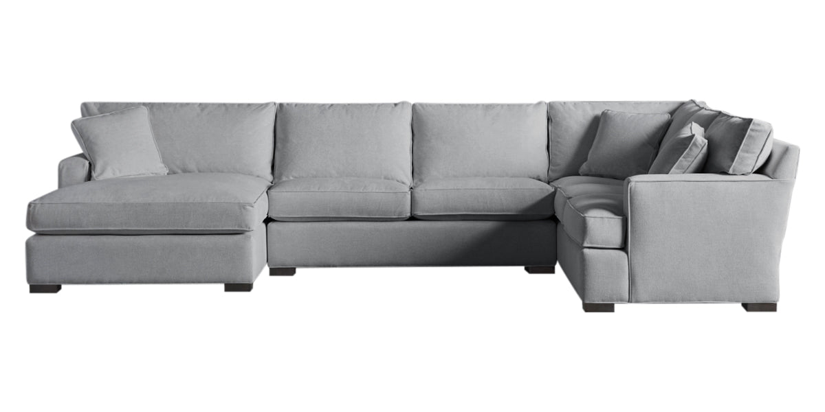 Vertual Fabric Ash | Camden 3-Piece Large Chaise Sectional | Valley Ridge Furniture