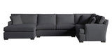 Vertual Fabric Charcoal | Camden 3-Piece Large Chaise Sectional | Valley Ridge Furniture