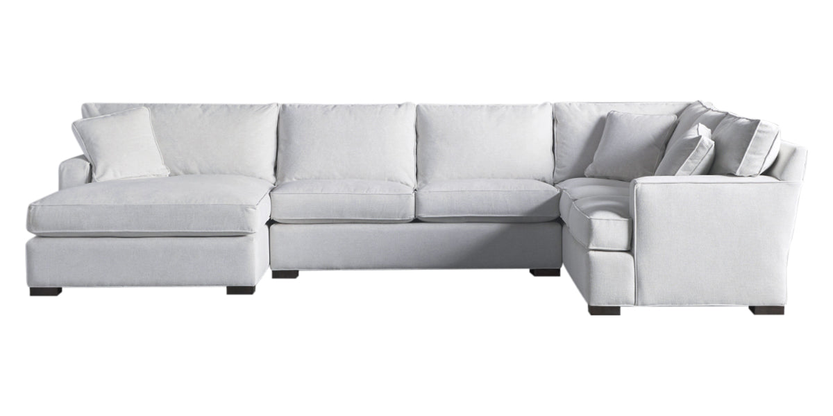 Vertual Fabric Snow | Camden 3-Piece Large Chaise Sectional | Valley Ridge Furniture
