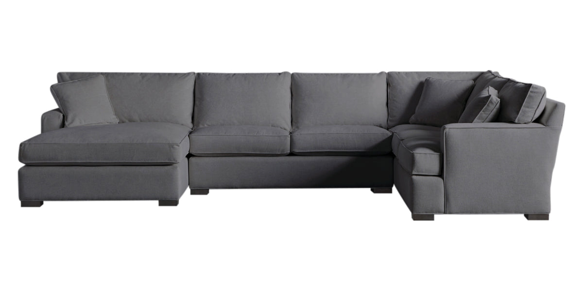 Vertual Fabric Steel | Camden 3-Piece Large Chaise Sectional | Valley Ridge Furniture