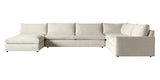 Plush Fabric Linen | Camden Sarah 5-Piece Sectional w/Ottoman | Valley Ridge Furniture