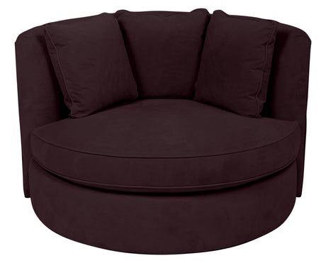 View Fabric Eggplant | Camden Cuddle Chair | Valley Ridge Furniture