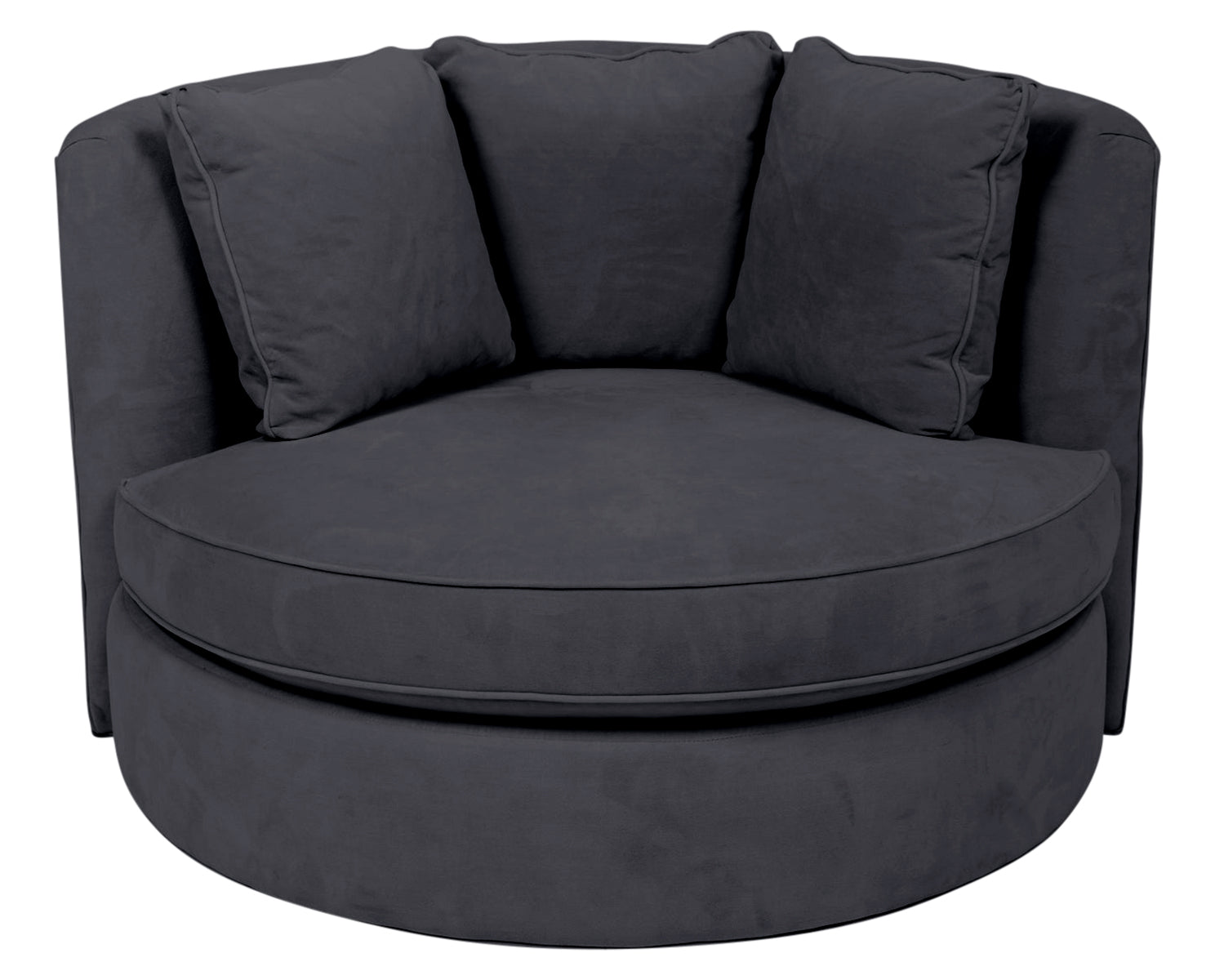 View Fabric Slate | Camden Cuddle Chair | Valley Ridge Furniture