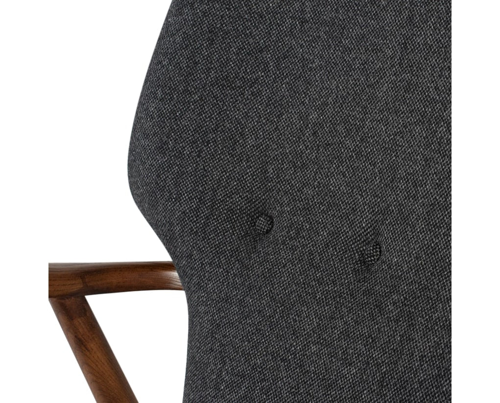 Nuevo Fabric Dark Grey Tweed | Nuevo Living Patrik Chair | Valley Ridge Furniture