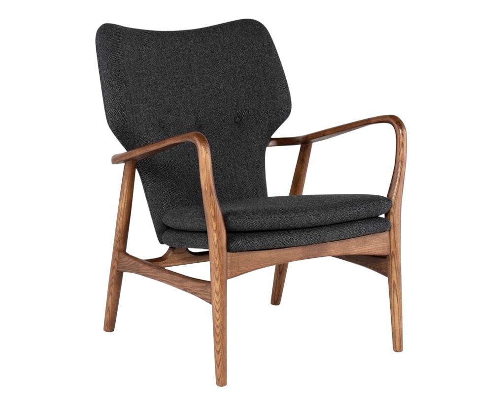 Nuevo Fabric Dark Grey Tweed | Nuevo Living Patrik Chair | Valley Ridge Furniture
