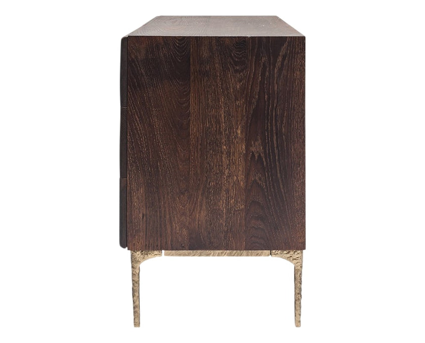 Seared Oak & Bronze Cast Iron Legs | Nuevo Living Kulu Sideboard | Valley Ridge Furniture