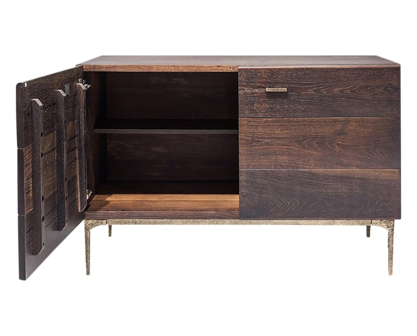 Seared Oak & Bronze Cast Iron Legs | Nuevo Living Kulu Sideboard | Valley Ridge Furniture