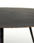 Rubbed Black Iron with Rustic Brass | Trula Round Coffee Table | Valley Ridge Furniture
