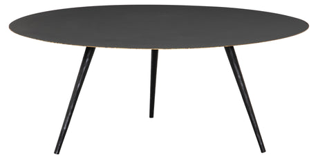 Rubbed Black Iron with Rustic Brass | Trula Round Coffee Table | Valley Ridge Furniture