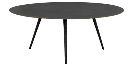 Rubbed Black Iron with Rustic Brass | Trula Round Coffee Table | Valley Ridge Furniture