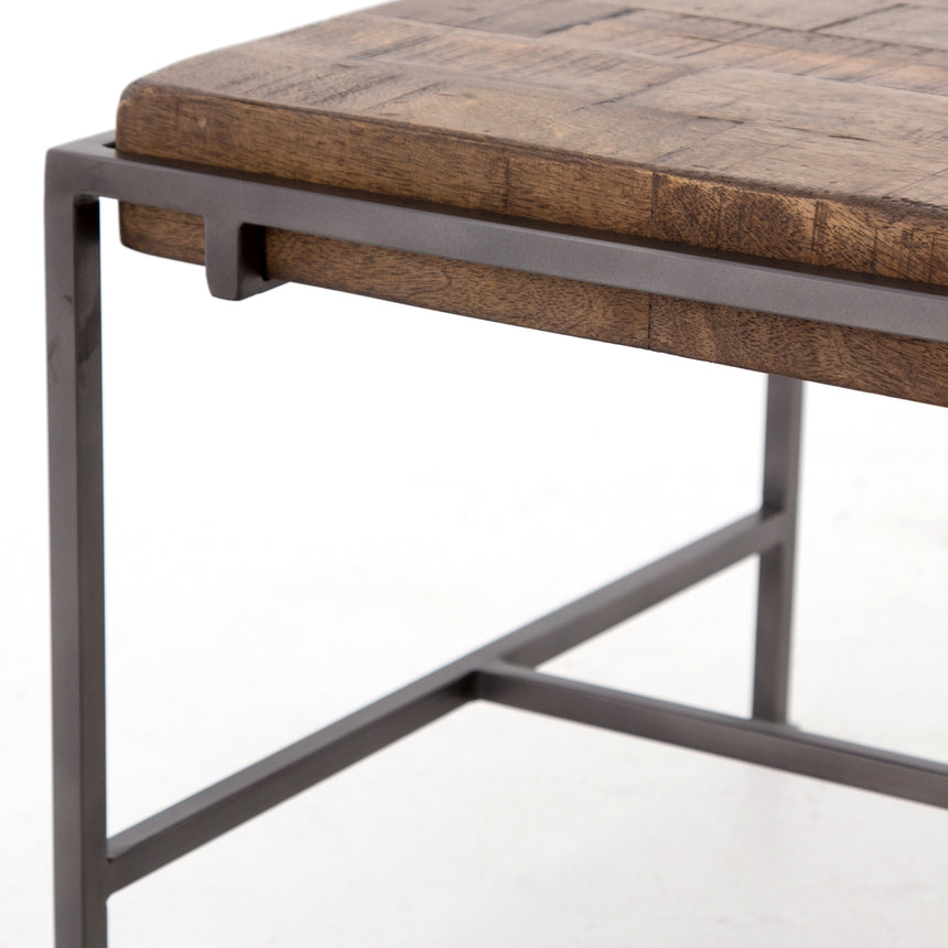 Weathered Hickory & Gunmetal Iron | Simien Coffee Table | Valley Ridge Furniture