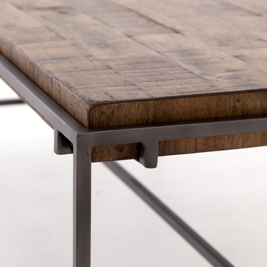 Weathered Hickory & Gunmetal Iron | Simien Coffee Table | Valley Ridge Furniture