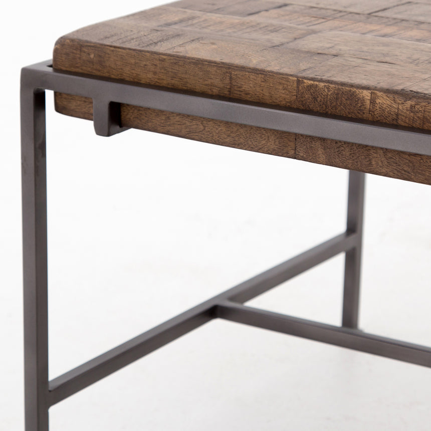 Weathered Hickory & Gunmetal Iron | Simien Coffee Table | Valley Ridge Furniture