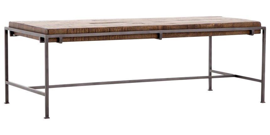 Weathered Hickory & Gunmetal Iron | Simien Coffee Table | Valley Ridge Furniture