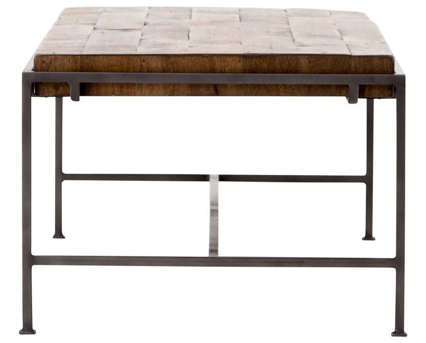 Weathered Hickory & Gunmetal Iron | Simien Coffee Table | Valley Ridge Furniture