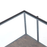 Aged Brown Mango & Tempered Glass with Dark Iron | Byron Coffee Table | Valley Ridge Furniture