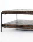 Weathered Hickory & Gunmetal Iron | Simien Square Coffee Table | Valley Ridge Furniture