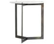 Polished White Marble with Hammered Brass Iron | Kiva End Table | Valley Ridge Furniture