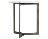 Polished White Marble with Hammered Brass Iron | Kiva End Table | Valley Ridge Furniture