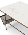 Polished White Marble with Matte Brass Iron | Felicity Coffee Table | Valley Ridge Furniture